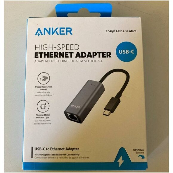 Anker USB C to Ethernet Adapter, Portable 1-Gigabit Network Hub - Picture 2 of 9